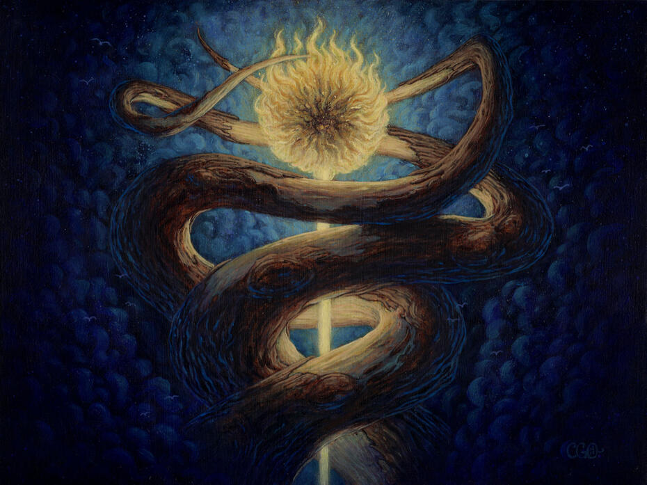 Primordial Sun Illustration by Cédric Godin Olicard.